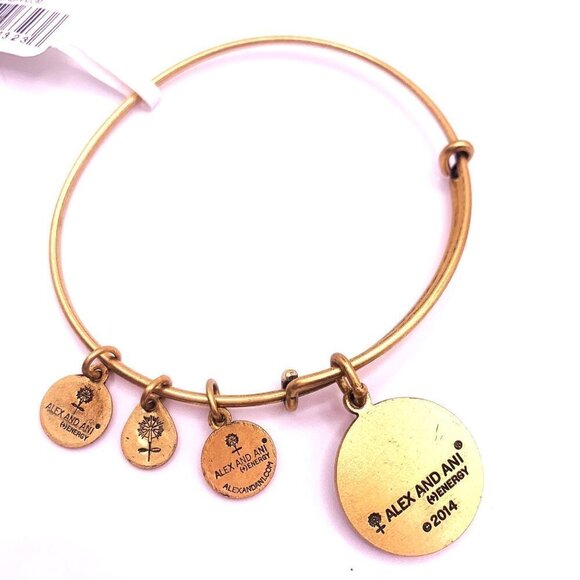 Alex and Ani Aunt Charm Bracelet Gold Finish - Expands 2"- 3.5" NWT - Picture 3 of 4